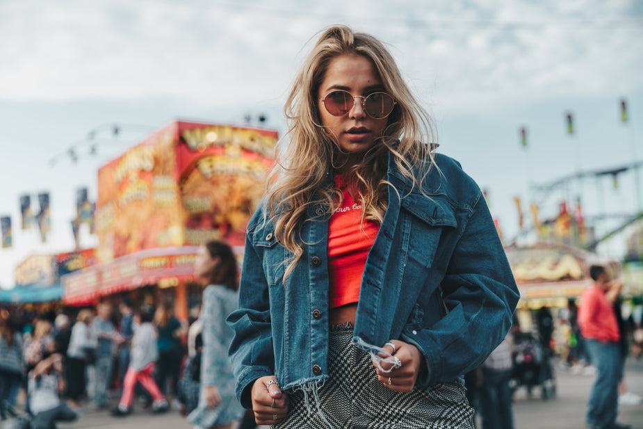 Mørk denim top
